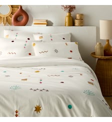 Housse de couette brodée coton vintage La Redoute Interieurs
