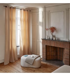 Rideau À Oeillets Dorés Tamisant Velours mat au tissage dense Madura