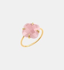 Bague victoria, quartz guava, or jaune Morganne Bello