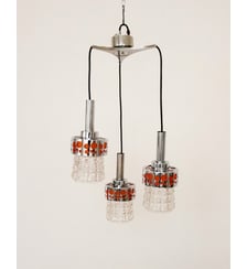 Suspension en chrome et verre Sonia N°223- Produit chiné Debongout