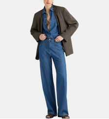 Pantalon macao en chambray Momonì