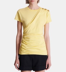 T-shirt drapé avec boutons Balmain
