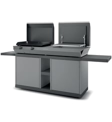 Chariot Plancha Combi G NG 2 tablettes rabattables 2portes coulissantes Forge Adour