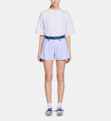 Short rayé à détails denim Sandro
