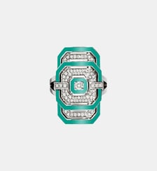 Bague My Way émail, Diamants et Argent Statement