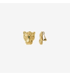 Boucles d'oreilles clip dorées emerald - jungle Caroline Najman