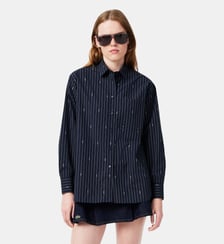 Chemise rayée jacquard oversize Lacoste