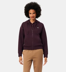 Sweatshirt à capuche zippé en Piqué Lacoste