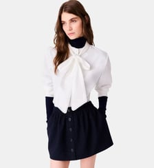 Jupe courte tailleur strassée Maje
