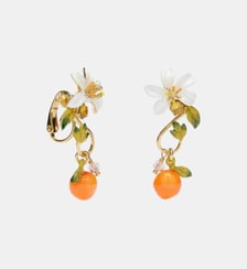 Boucles d'oreilles effet baroque orange et fleur d'orange Les Néréides