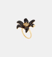 Bague Cocktail Fleur de Lys Noir Les Néréides