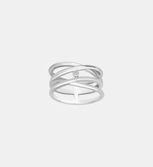 Grande bague croisée Harmonie | Infinie en Argent avec diamant blanc La Garçonne Diamant