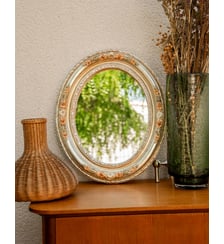 Miroir à l'encadrement floral délicat Georges N°1280- Produit chiné Debongout