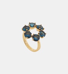 Bague fine 6 pierres rondes La Diamantine Bleu Océan Les Néréides