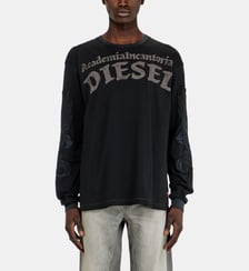 T-shirt manches longues avec imprimés et patchs Diesel