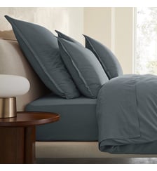 Taie d'oreiller en percale de coton lavé 120 fils AM.PM