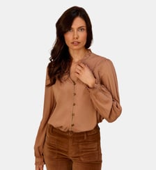 Blouse manches longues col v uni BOWEN La Petite Etoile