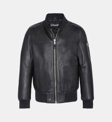 Bomber MA-1 noir, cuir d'agneau Schott