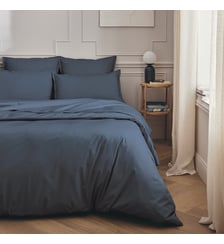Parure de lit unie en percale de coton, taies carrées, PREMIÈRE Essix