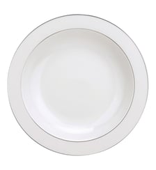 Plat rond creux en porcelaine finition platine - ALBI Christofle