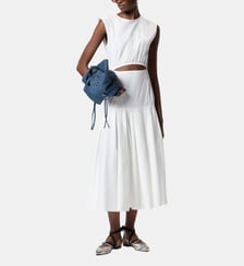 Robe midi plissée sans manches à découpe Pinko