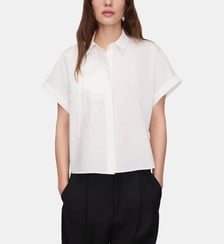 Chemise courte brodée Adolfo Dominguez