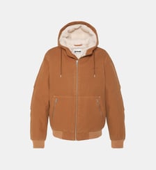Blouson worker canvas à capuche doublé sherpa Schott