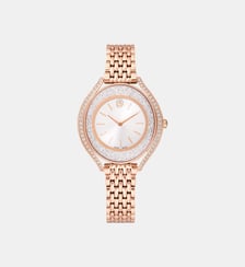 Montre Crystalline aura, Fabriqué en Suisse, Bracelet en métal, Ton or rose, Finition or rose Swarovski