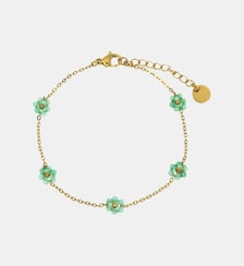Bracelet  Suzanne avec fleurs à pierres fines Les Cléias
