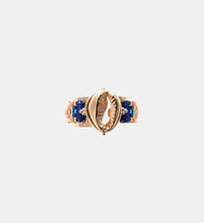 Bague réglable cabochon coquillage et perles tissées ZENITH Hipanema