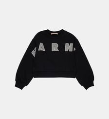 Sweat-shirt court à col ras du cou avec logo Marni Patch brodé Marni
