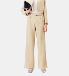 Pantalon tailleur en lin mélangé Maje