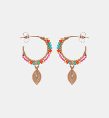 Boucles d'oreilles créoles perles et pampilles SADYA Hipanema