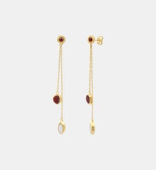 Boucles d'oreilles tiges percées nacre bicolore   - Lhassa Satellite