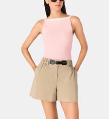 Top à encolure haute droite Maje