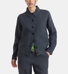 blouson Deleuze en lin gris anthracite Agnès b.