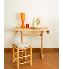 Table à manger bistro en bois à rabats Denise N°1362 - Produit chiné Debongout