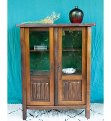 Vitrine brutaliste en bois massif Victoria N°1355- Produit chiné Debongout