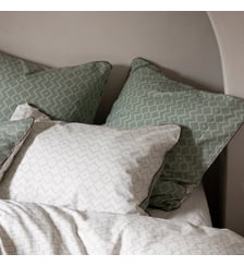 Taie d'oreiller en percale de coton, ETHNIQUE GRAPHIQUE Blanc Cerise