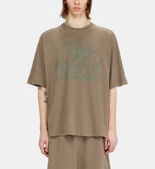 T-shirt imprimé en coton et chanvre Diesel