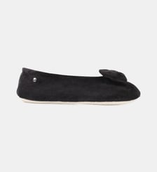 Chaussons Ballerines ultra confortables, en coton biologique et semelle en cuir, détail grand nœud Isotoner
