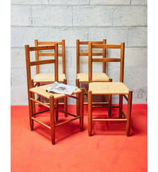 Lot de 4 chaises en bois Claude N°1313- Produit chiné Debongout