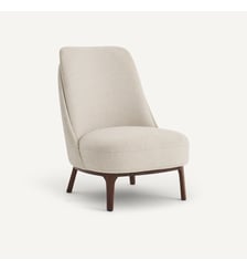 Fauteuil bergère, en noyer et tissu texturé AM.PM