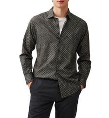 Chemise à pois slim en coton flanelle manches longues Cranfield Rodd & Gunn