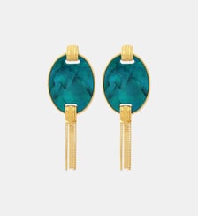 Boucles d'oreilles tiges percées   doré à l'or fin - Ashanti Satellite