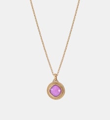 Collier pendentif cabochon facetté   - Louise Satellite