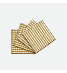 Lot de 4 serviettes de table, 30% coton recyclé, tissé teint La Redoute Interieurs