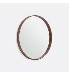 Miroir rond plaqué noyer Ø80 cm La Redoute Interieurs
