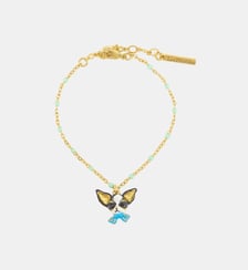 Bracelet fin Chihuahua et noeud papillon bleu Les Néréides