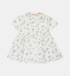 Robe à imprimé fleuri avec col arrondi Marni